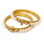 Pearl bangle set with kundan work, gold-toned, openable, 