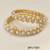 Pearl bangle set, gold-toned, white pearls, openable