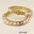 Pearl bangle set, gold-toned, openable, kundan embellished