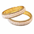 Pearl bangle set, gold-toned, white pearls with rhinestone border, sizes 