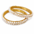 Pearl bangle set, gold-toned, white freshwater pearls, traditional style,