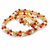 Pearl and coral bead bangles, gold-toned, openable, traditional indian jewellery, set of 2,