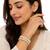 Pearl bangle set, gold-toned, white pearls with rhinestone border, sizes 
