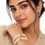 Pearl bangle with ruby accent, gold-toned, double row, openable,