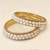 Pearl bangle set, white, gold-toned, double row pearl with rhinestone border,