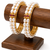 Pearl bangle with ruby accent, gold-toned, double row, openable,
