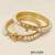 Pearl bangle set with kundan work, gold-toned, openable, 