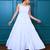 White solid cotton tiered maxi dress for women