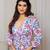 Pink floral printed cotton tiered maxi dress for women