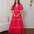 Pink solid cotton maxi dress for women