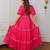Pink solid cotton maxi dress for women