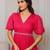 Pink solid cotton maxi dress for women