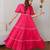 Pink solid cotton maxi dress for women