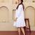 White solid cotton a-line dress for women