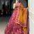 magenta silk blend printed lehenga choli