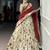 cream silk blend printed lehenga choli