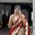 cream silk blend printed lehenga choli