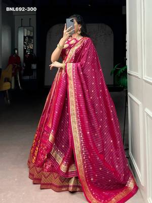 pink silk blend hand woven lehenga choli 2