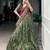 dark green silk blend printed lehenga choli