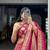 pink silk blend hand woven lehenga choli