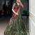 dark green silk blend printed lehenga choli
