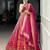 pink silk blend hand woven lehenga choli