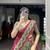 dark green silk blend printed lehenga choli