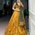 yellow silk blend printed lehenga choli