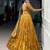 yellow silk blend printed lehenga choli