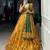 yellow silk blend printed lehenga choli