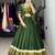 green rayon plain lehenga choli