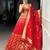 red silk blend hand woven lehenga choli