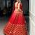 red silk blend hand woven lehenga choli