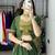 green rayon plain lehenga choli
