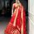red silk blend hand woven lehenga choli