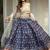 blue art silk printed lehenga choli
