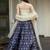blue art silk printed lehenga choli