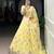 yellow art silk printed lehenga choli