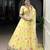 yellow art silk printed lehenga choli