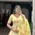 yellow art silk printed lehenga choli