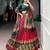 red silk blend printed lehenga choli