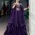 dark purple silk blend embroidered lehenga choli