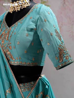 sky blue georgette embroidered lehenga choli 3