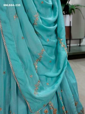 sky blue georgette embroidered lehenga choli 4