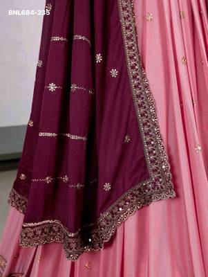pink georgette embroidered lehenga choli 4