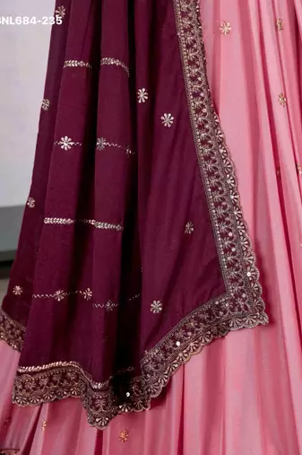 pink georgette embroidered lehenga choli