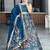 royal blue art silk printed lehenga choli