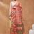 Orange floral silk blend regular saree with blouse