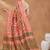 Orange floral silk blend regular saree with blouse