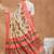 Gold floral silk blend regular saree with blouse